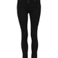 Black Cotton Skinny Mid Waist Denim Jeans
