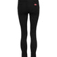 Black Cotton Skinny Mid Waist Denim Jeans