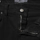 Black Cotton Skinny Mid Waist Denim Jeans