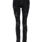 Black Cotton Tattered Skinny Denim Jeans