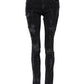 Black Cotton Tattered Skinny Denim Jeans