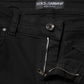 Black Cotton Skinny Mid Waist Denim Jeans