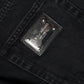 Black Cotton Tattered Mid Waist Denim Jeans