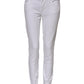 White Cotton Low Waist Skinny Denim Jeans