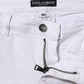 White Cotton Low Waist Skinny Denim Jeans