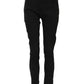 Black Cotton Logo Skinny Mid Waist Denim Jeans