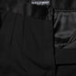 Black Wool Tapered High Waist Pants