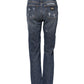 Blue Cotton Boyfriend Tattered Denim Jeans