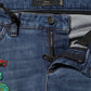 Blue Cotton Low Waist Skinny Denim Jeans