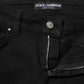 Black Cotton Skinny Mid Waist Denim Jeans