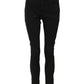 Black Cotton Logo Skinny Mid Waist Denim Jeans