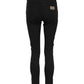 Black Cotton Logo Skinny Mid Waist Denim Jeans