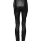 Black Leather Elastic Waist Pants