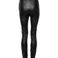 Black Leather Elastic Waist Pants