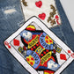 Blue Play Card Embroidery Skinny Denim Jeans