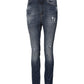 Blue Cotton HighWaist Skinny Denim Jeans