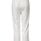 White Cotton Floral Jacquard Pants