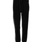 Black Cotton Jogger Logo Waist Pants
