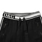 Black Cotton Jogger Logo Waist Pants