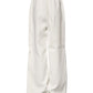White Viscose Wide Leg Pull On Pants