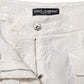 White Cotton Floral Jacquard Pants