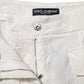 White Cotton Floral Jacquard Pants