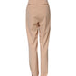 Beige Polyester Mid Waist Tapered Pants