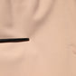 Beige Polyester Mid Waist Tapered Pants