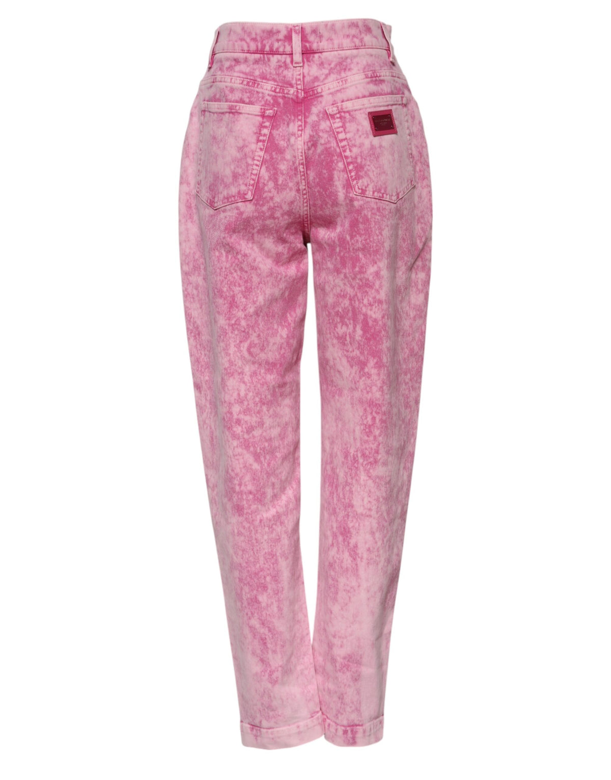 Pink Tie Dye High Waist Tapered Denim Jeans