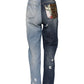 Multicolor Patchwork Tapered Denim Jeans