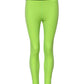 Green Nylon Slim Fit Leggings Pants