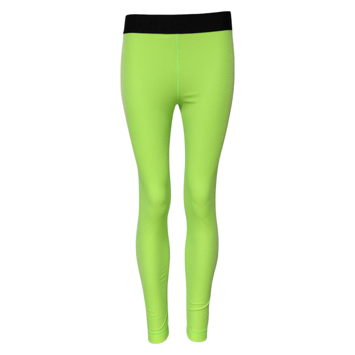 Green Nylon Slim Fit Leggings Pants