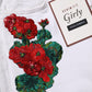 White Floral Embroidery GIRLY Denim Jeans
