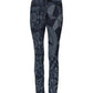 Blue Graphic Print Cotton Skinny Denim Jeans