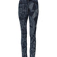 Blue Graphic Print Cotton Skinny Denim Jeans