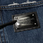 Blue Tattered Cotton Straight Denim Jeans