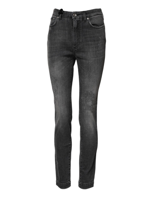 Dark Gray AUDREY Cotton Skinny Denim Jeans