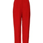 Red Viscose High Waist Tapered Pants