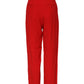 Red Viscose High Waist Tapered Pants