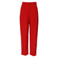 Red Viscose High Waist Tapered Pants