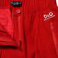 Red Mid Waist Slim Fit Pants