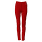 Red Mid Waist Slim Fit Pants