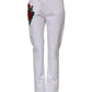 White Floral Embroidery GIRLY Denim Jeans