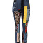 Multicolor Patchwork Skinny Denim Jeans