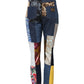 Multicolor Patchwork Skinny Denim Jeans