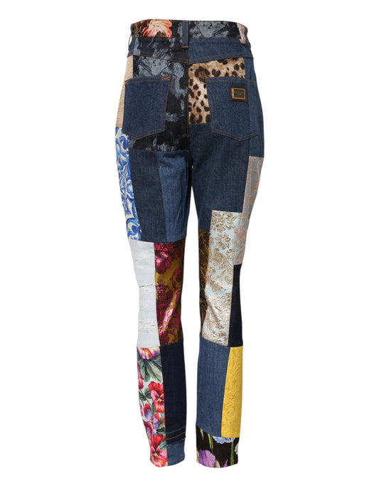 Multicolor Patchwork Skinny Denim Jeans