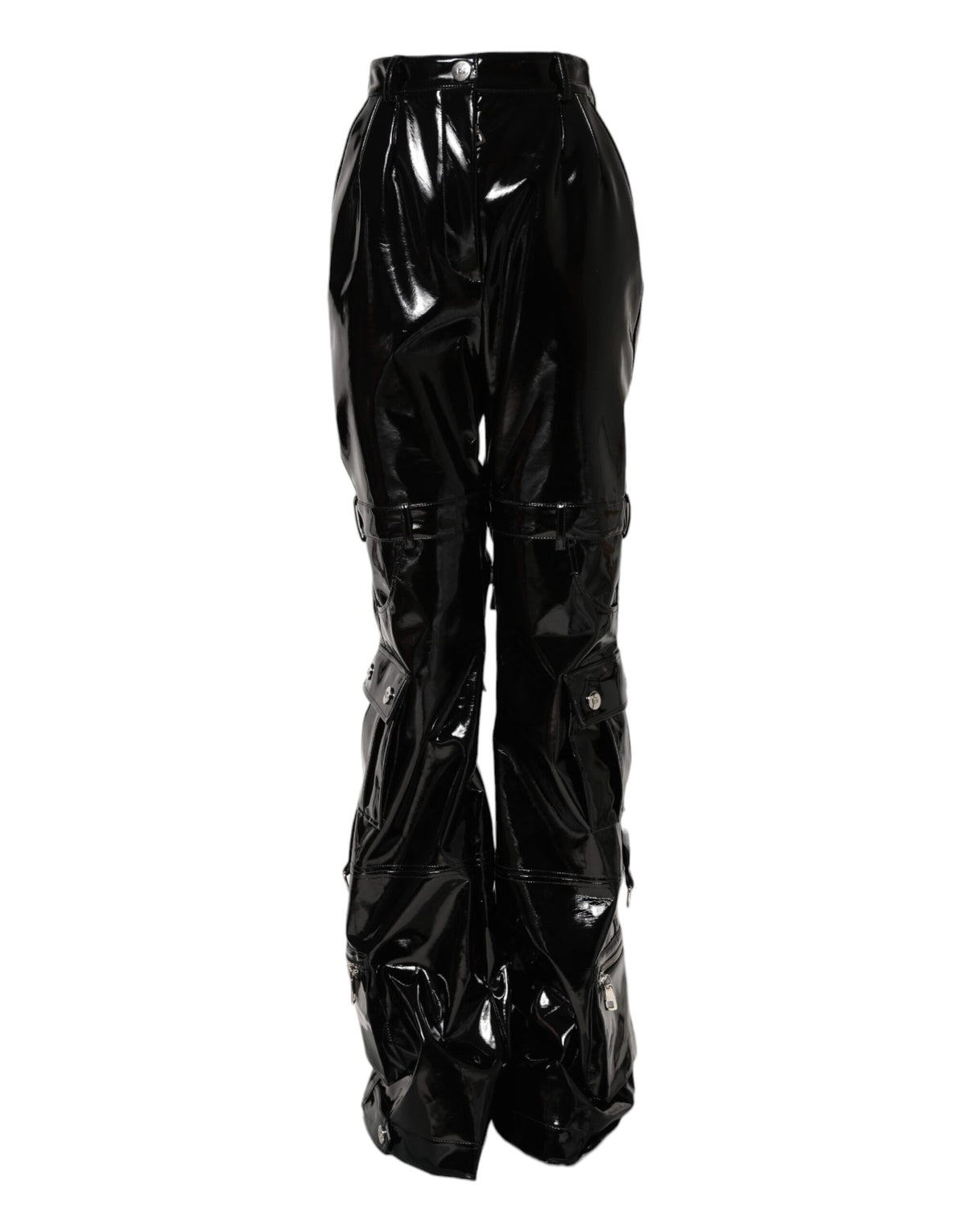 Black High Waist Cargo Bootcut Pants