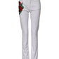 White Floral Embroidery GIRLY Denim Jeans