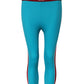 Blue Nylon Slim Fit Cropped Leggings Pants