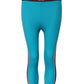 Blue Nylon Slim Fit Cropped Leggings Pants